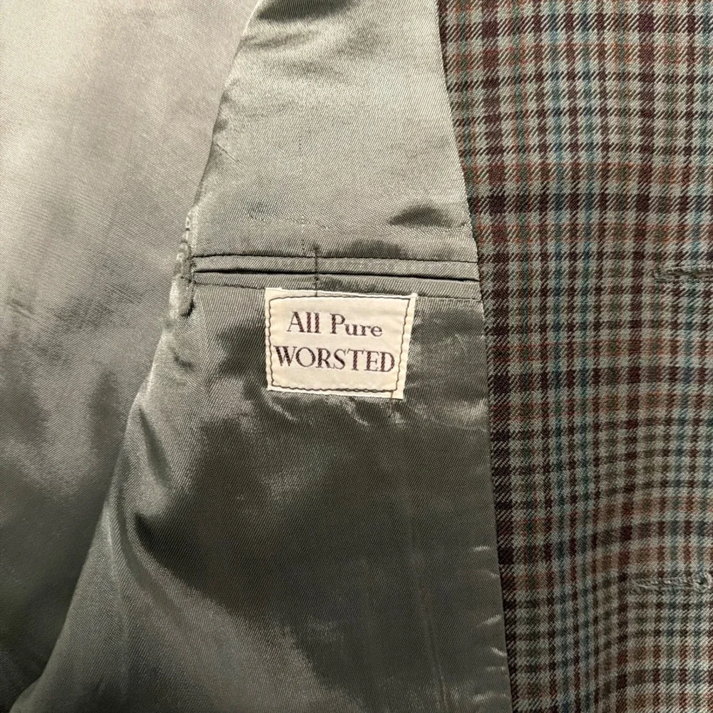 Vintage Dunn & Co Plaid Sport Coat Blazer Mens 40R‎ Wool Shooting Field